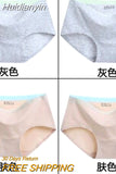 Huidianyin Solid Color Cotton Women Panties Underwear Breathable Women Girl Briefs Comfortable Mid RiseUnderpant Lingerie Panties