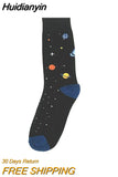 Huidianyin Funny Chilli Space Poker Pattern Socks Men Japanese Style Harajuku Happy Socks Casual Comfort Skateboard Hip Hop Socks