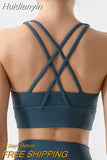 Huidianyin TO BN Women Bra Yoga Sports Bralette Nylon Breathable Fitness Top Underwear Cross Sexy Back Anti-Shake Gym Female Bras