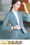 Huidianyin Women Suits Set 2023 Spring and Autumn White Peak Lapel Slim Professional 2 Piece Set Suit Women's Pantsuit Customi Made