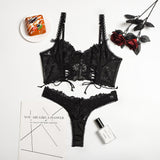 Huidianyin Sexy Lingerie Lace Fancy Underwear Brief Sets Bra Kit Push Up g-Strings Thongs Short Skin Care Kits Sensual Outfits 925