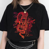 Huidianyin tshirts goth Harajuku tops Butterfly lightning print Loose Short Sleeve kawaii anime t shirt 2023 NEW plus size clothing