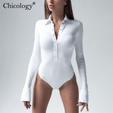 Huidianyin Long Sleeve Autumn Winter Bodysuit Button Sexy Bodycon One Piece Body Women 2023 Solid Clothes Birthday Club Outfits