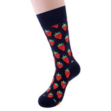 Huidianyin Colorful Cotton Men's Socks Funny Mushroom Strawberry Geometric Calcetines Happy Casual Skate Harajuku Socks