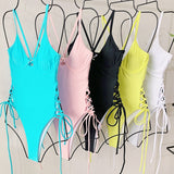 Huidianyin Swimwear Women Bandage Swimsuit One Piece Bodysuit Women Backless Bikini Bodycon Bathing Suit Women Monokini Beachwear