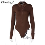 Huidianyin Long Sleeve Autumn Winter Bodysuit Button Sexy Bodycon One Piece Body Women 2023 Solid Clothes Birthday Club Outfits