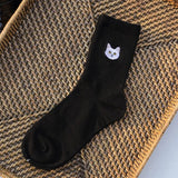 Huidianyin And Dog Pure Cotton Woman Harajuku Cartoon Animal Silver Dollar Manual Embroidery funny Socks & hosiery women Autumn Winter