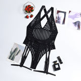 Huidianyin Strip See Through Lingerie Bodysuit Deep-V Halter Erotic Costumes Porn Sissy Hot Sexy Backless Sex Body