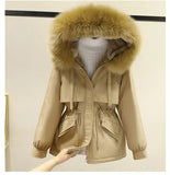 Huidianyin Padded Plus Size 2XL Winter Big Fur Jacket Women Loose Slim Warm Hooded Parka Coat Down jacket