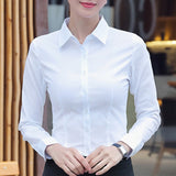 huidianyin Women Shirts Blouses Women White Shirt Long Sleeve Blouse Female Tops OL Basic Shirt Blouses 2023 Fashion Elegant Woman Clothing