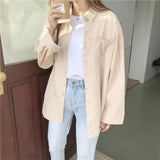 huidianyin Ladies Cotton Linen Tops Korean Turn Down Collar White Coat Shirt Spring New Loose Long Sleeve Blouse Women Blusa 12807