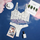 Huidianyin Sexy Lingerie Lace Fancy Underwear Brief Sets Bra Kit Push Up g-Strings Thongs Short Skin Care Kits Sensual Outfits 925