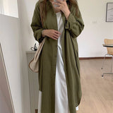 Huidianyin Women Long Blouse Shirt Dress Loose Korean Cotton Clothing New Spring Autumn Oversized Elegant Work Dresses White/Blue