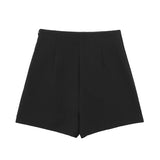 Huidianyin Black Skirt Shorts Women High Waist Summer Shorts Woman Fashion Streetwear Slit Skorts For Women Elegant Women's Shorts