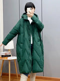 Huidianyin Winter Women 90% White Duck Down Long Jacket Hooded Casual Loose Warm Outwear Female Thick OverSize Puffer Coat