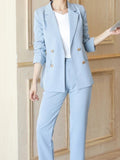 Huidianyin Women's Spring Elegant Blazer Pantsuits Office Vintage Casual Formal Business 2 Piece Set Female Fashion Workwear Trousers Suit