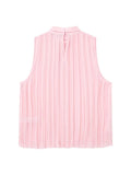 Huidianyin Pleated Chiffon Blouses Women Sleeveless Pink Top Female Loose Summer Blouses Woman 2023 Fashion Elegant Chic Woman Top