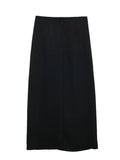 Huidianyin Black Midi Skirt Woman Golden Buttons Long Skirts For Women Fashion 2023 High Waist Slit Skirt Elegant Women's Skirts