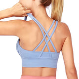 Huidianyin TO BN Women Bra Yoga Sports Bralette Nylon Breathable Fitness Top Underwear Cross Sexy Back Anti-Shake Gym Female Bras