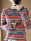 Huidianyin Female Korean Harajuku Sweater For Women Loose Striped Knitted Pullovers Vintage Women's Sweaters Pullover Jumper