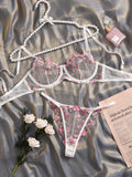 Huidianyin Fairy Sexy Lingerie Floral Fancy Underwear Transparent Bra Set Women 2 Piece Sensual Underwire Exotic Lace Brief Sets