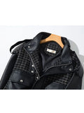 Huidianyin Autumn PU Faux Leather Jacket Moto Biker Coat Winter Fur Leather Jacket Women's Leather Jackets