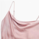 Huidianyin Pink Slip Long Dress Women Backless Satin Dress Woman Asymmetric Evening Party Dresses For Women 2023 Sexy Summer Dresses