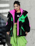 Huidianyin Winter Down Coat Jackets Women Hooded Parka Winter Clothing Snow Coat Casual Thick Short Puffer Jacket Bright Streetwear