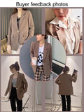 Huidianyin Women Solid Elegant Loose Simple Classic Fashionable Long Sleeve Temperament All-match Blazer Chic Clothing NEW