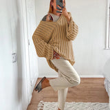 Huidianyin Winter New Cotton Linen Sweater Women Casual Solid Color Long Sleeve Loose Streetwear Pullovers Lady Sexy Hollow Out Tops