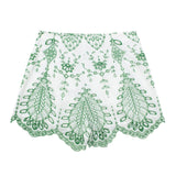 Huidianyin 2023 Woman Embroidery Short Sets Green Cut Out Summer Shorts For Women Mid-Waist Boho Beach Mini Shorts Woman Fashion