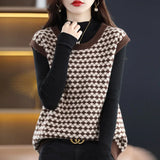 Huidianyin Sweater Vest Women Harajuku Elegant Casual Tops All-match Preppy Korean Style Simple Basic Chic Streetwear