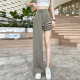 huidianyin Women Wide Leg Pants Spring Fashion Women's Pants Thin High Waisted Straight Casual Trousers Female Clothing Black Pants