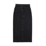 Huidianyin Black Denim Skirt Woman Slit Jean Long Skirts For Women Fashion 2023 High Waist Summer Midi Skirt Y2k Streetwear Skirts