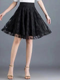 Huidianyin Tulle Skirt Women Summer High Waist Skirt Up Party Petticoat Fashion Casual Style New Goth Dark