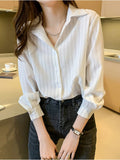 huidianyin Woman Blouses 2023 Elegant and Youth Woman Blouses White Shirt Female Clothing Striped Women Tops Luxury Women's Blouses