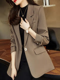 Huidianyin Women Solid Elegant Loose Simple Classic Fashionable Long Sleeve Temperament All-match Blazer Chic Clothing NEW