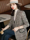 Huidianyin Lady Blazer Casual Elegant Long Sleeve Fashionable Double Breasted Casual Elegant Solid Color Chic Outerwear New