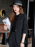 Huidianyin Women Blazer Simple Fashion Casual Long Sleeve Chic Elegant Outerwear Temperament Solid All-match Jacket Clothing New