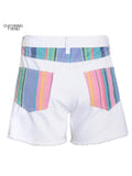 huidianyin Summer Color Denim Shorts Women Short Streetwear Short Vintage Striped Shorts High Street Colorful Loose Denim Short Pants
