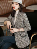 Huidianyin Lady Blazer Casual Elegant Long Sleeve Fashionable Double Breasted Casual Elegant Solid Color Chic Outerwear New