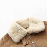 Huidianyin Thick Warm Long Suede Jacket Parka Trench Faux Shearling Sheepskin Leather Lamb Fur Coat Vintage Female Overcoat Outwear