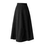 huidianyin Women's Skirt 2023 Spring Women High Waist Solid Vintage Girl's Waist Down Skirt Knee-length A-line Fashion Thin Skirt for Women