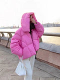 Huidianyin Winter New Hooded Cotton Padded Snow Parka Women Thickened Oversize Thicken Jacket Mid-length Loose Down Coat