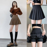 huidianyin Style Kawaii Women Black Pleated Skirts Summer Korean Fashion High Waist Lining Cutecore Sweet Short Mini A-line Skirt