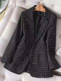 Huidianyin Blazer Fashion Jacket Women Spring Autumn Long Sleeve Casual Elegant Office Classic Chic Temperament Blazer New 2023