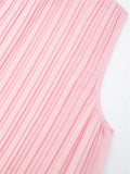 Huidianyin Pleated Chiffon Blouses Women Sleeveless Pink Top Female Loose Summer Blouses Woman 2023 Fashion Elegant Chic Woman Top