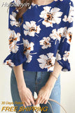 Huidianyin ZANZEA Summer Bohemian Women Blouse Flare Sleeve Ruffles O-Neck Floral Printed Tops Casual Elegant Holiday Blusas Tunic