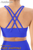 Huidianyin TO BN Women Bra Yoga Sports Bralette Nylon Breathable Fitness Top Underwear Cross Sexy Back Anti-Shake Gym Female Bras