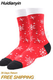 Huidianyin 2023 Christmas Socks Women PEONFLY Funny Santa Claus Christmas Tree Snow Elk Cotton Happy Socks Men Harajuku New Year Sokken